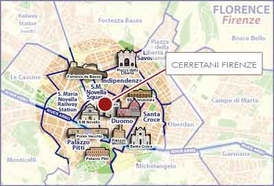 Hotels Florence, Map